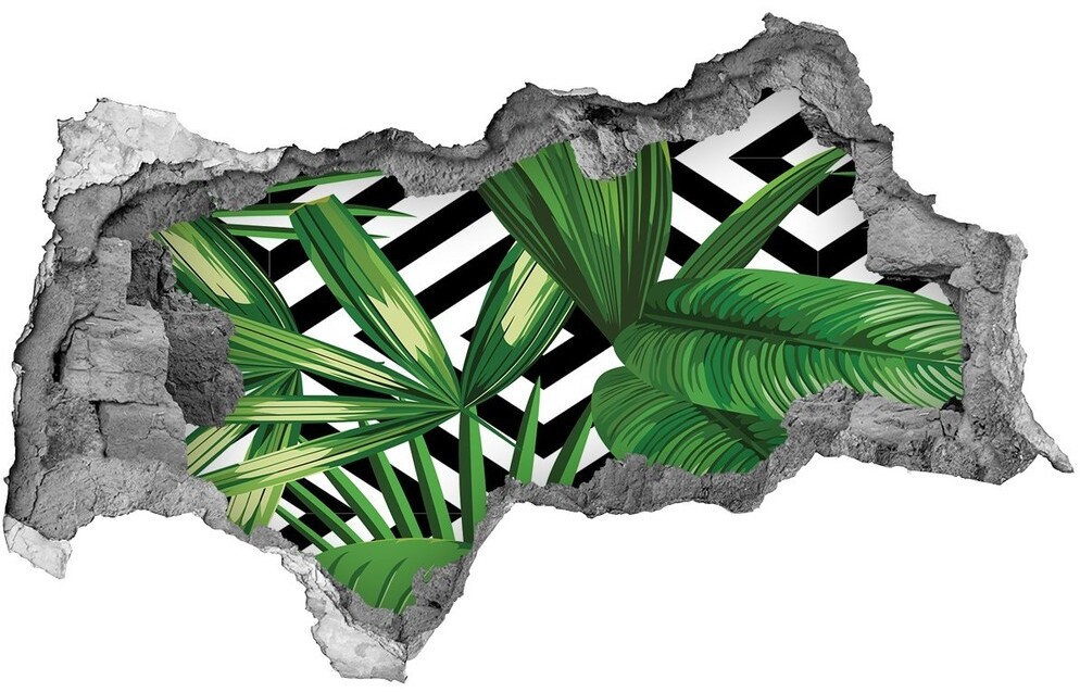 Wallmuralia.pl Okleina 3D dziura naklejka Tropikalne liście