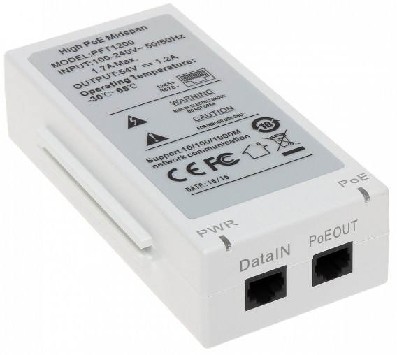 DAHUA ZASILACZ PO SKRĘTCE PFT1200 Midspan High PoE - 60 W DAHUA PFT1200