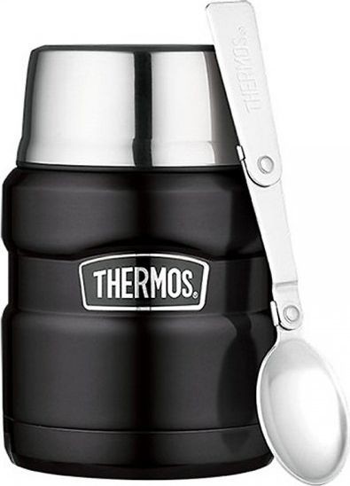 Thermos Termos na jedzenie 470 ml z łyżką czarny mat