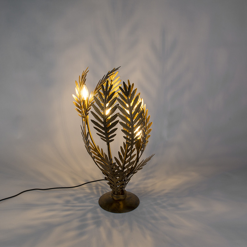 QAZQA Vintage lampa stolowa 2 zlota - Botanica 97281