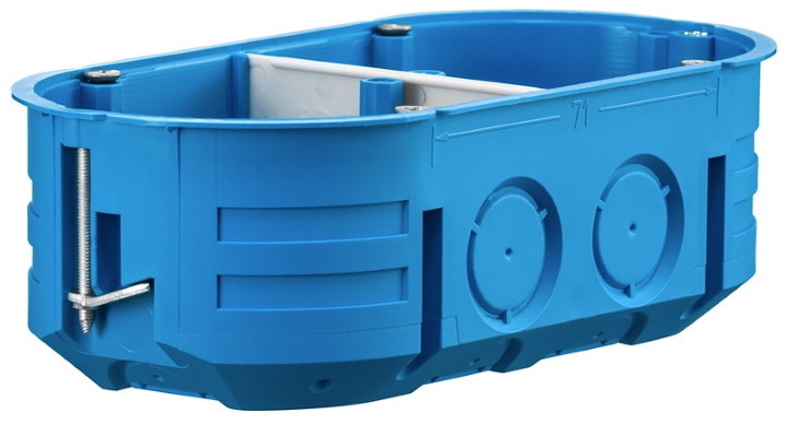 Simet SA P2x60K Puszka do pustych ścian, 2x60mm, płytka,MULTIBOX, niebieski 32322203