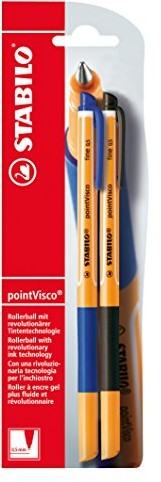 STABILO Stabilo pointVisco Pomarańczowy, pojedyncze, niebieska, Pen  rollerball Pen, niebieski/czarny 2 szt. w opakowaniu B-36064-10