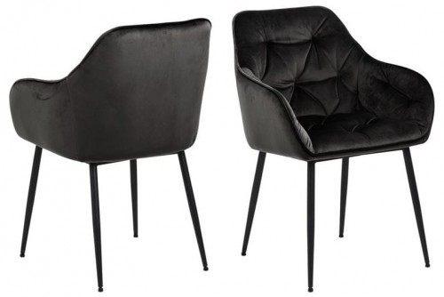 Actona Krzesło Brooke ciemny szary pikowania 86768