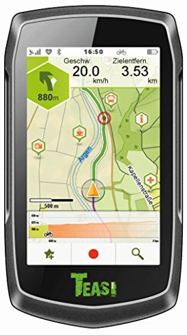 One Teasi Teasi aktywności na świeżym powietrzu Ski & Snowboard Navigation/urządzenia nawigacyjnego z Bluetooth i mapa Europy Zachodniej, czarny, jeden rozmiar 40-26-2534