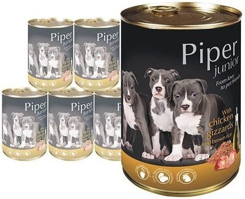 Piper Junior z żołądkami kurczaka i ryżem 24x400g 11802405