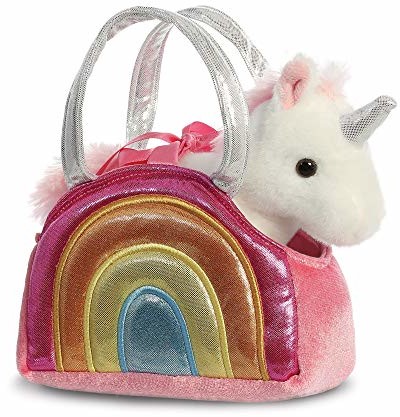 Aurora 61171, Fancy Pal, tęczowy jednorożec, 20 cm, pluszowe zwierzątko, wielokolorowe 61171