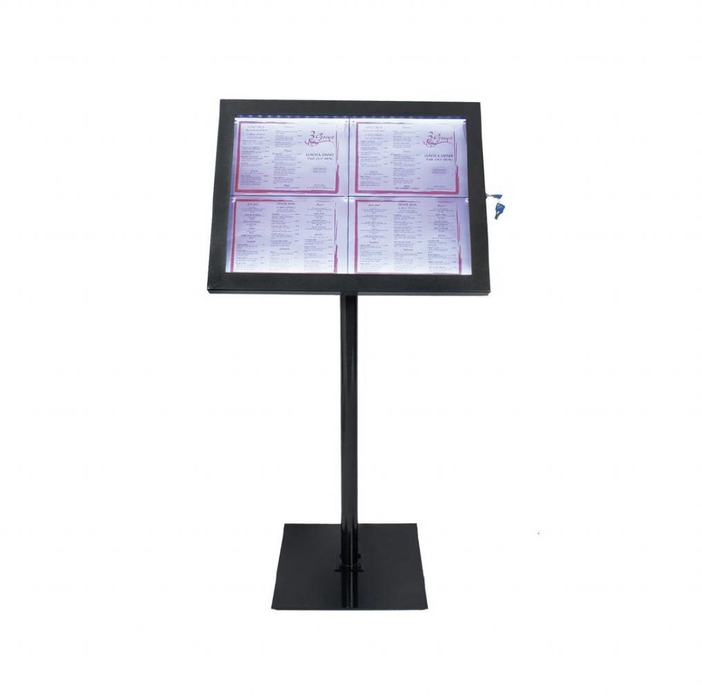 Securit Stojak menu LED | czarny | 650x100x(H)1200mm 110