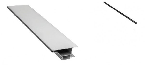 GTV PROFIL ALUMINIOWY LED WIEŃCOWY GLAX SILVER 2m (STANOWI KOMPLET Z USZCZELKĄ PA-USZGLAX-00) PA-GLAXWN-AL