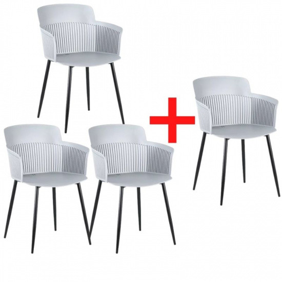 B2B Partner Plastikowe krzesło barowe MOLLY, szary, 3+1 GRATIS 422036