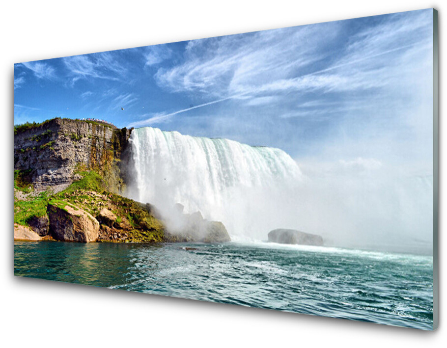 Tulup.pl Panel Szklany Wodospad Morze Przyroda 100x50cm