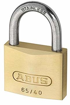 Abus 65IB/40 40 mm Mosiądz kłódka Stal szlachetna Szekel LS 63 Carded - ... 65IB4063C