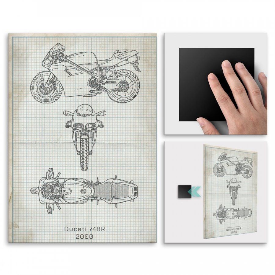 Pix4home Plakat metalowy Ducati 748R Projekt Vintage L POS-L-02780