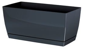 Prosperplast Doniczka prostokątna z podstawką DUPP400 Coubi Case P 39 cm grafit DUPP400-426U