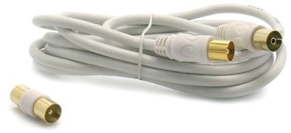 Metronic Kabel adaptera koncentrycznego (9,52 mm, wtyczka/wtyczka, 2 m), biały (import z UK) 438004