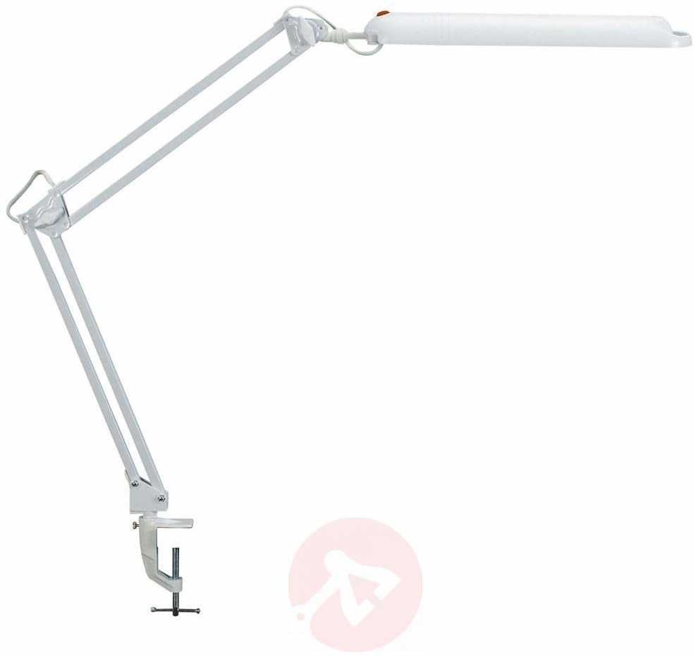 MAUL Jakob GmbH Lampa stołowa Atlantic z klamrą zaciskową biały