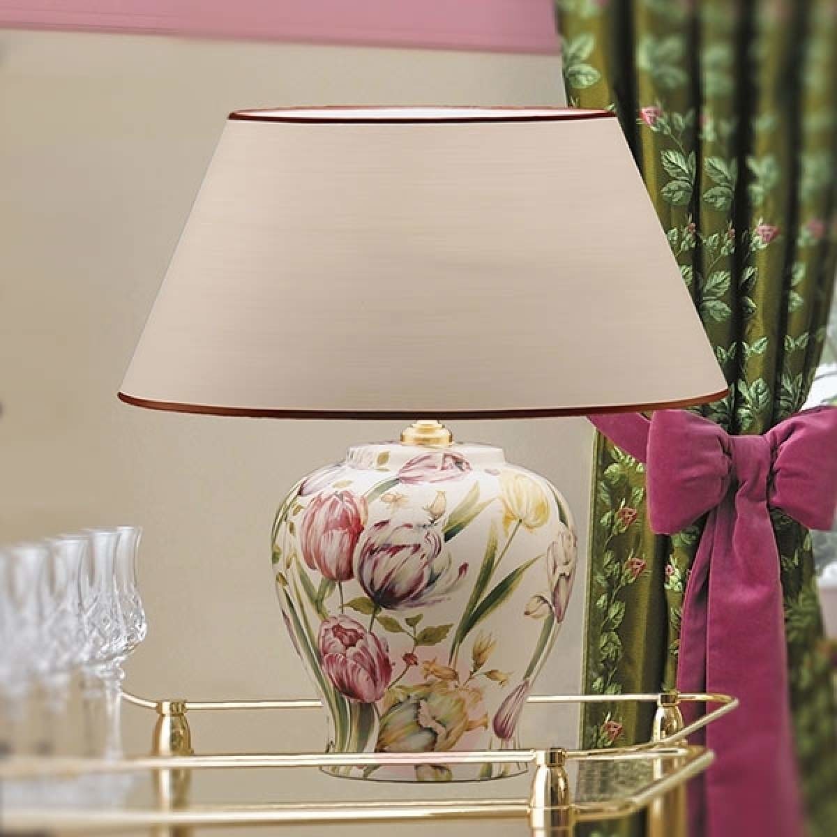 MENZEL Lampa stołowa Living z kwiatowymi inspiracjami