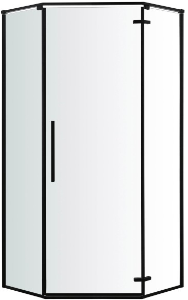GoodHome Kabina prysznicowa pięciokątna GoodHome Ezili 90x90 czarna/transparentna K765BB