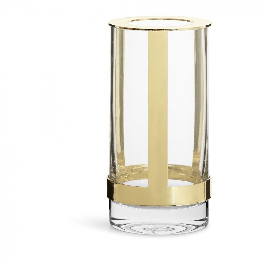 Sagaform wazon śred 8 x 15 cm szkło/metal złoty pudełko prezentowe SF-5018041