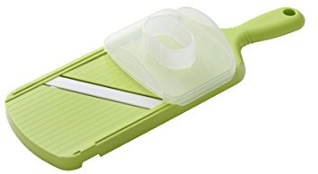 Kyocera KYOCERA CSN-202-gr uniwersalny strug o grubości zadrukowywanego ceramiczne ostrze, 4-krotne cięcia łącznie z ochroną na palce strug do kuchni, 27,7 x 9,2 x 1,6 cm, zielona CSN-202-NGR
