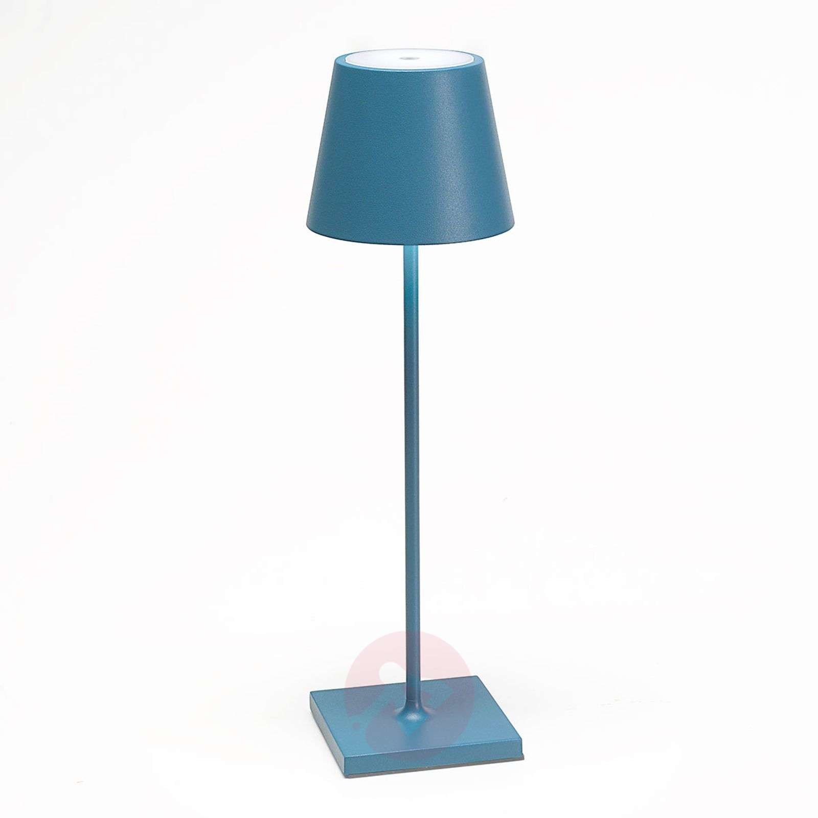 AILATI Lampa stołowa LED Poldina z akumulatorem niebieska