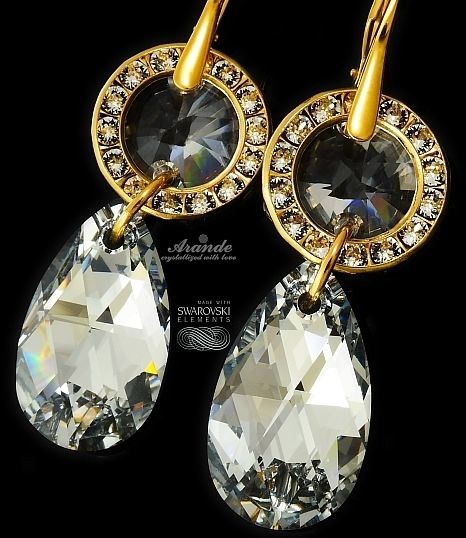 Swarovski NOWE PIĘKNE KOLCZYKI COMET GOLD