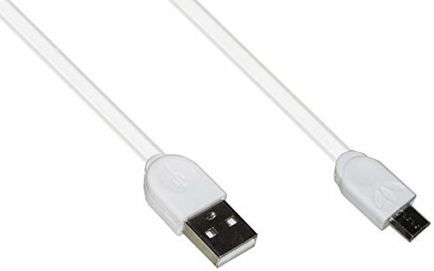 Unbekannt Płaski kabel micro USB płaszcz silikonowy 1 m kolor biały LKGZ68