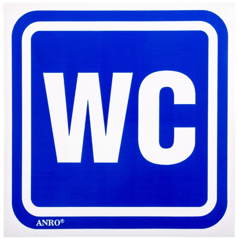 ANRO Tabliczka ostrzegawcza Oznaczenie WC 100x100 61/H/F