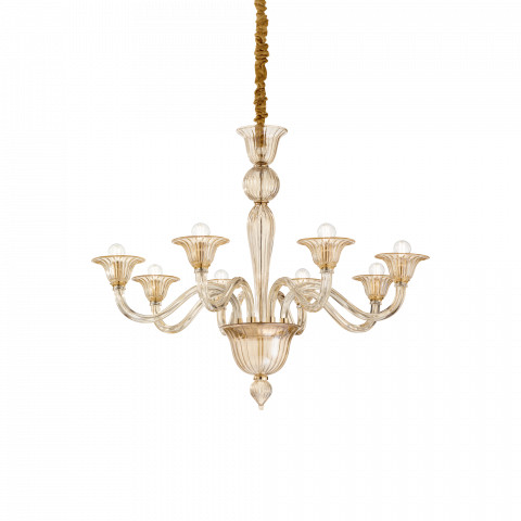 Ideal Lux Żyrandol Brigitta SP8 199412 klasyczna oprawa w kolorze złotym 199412