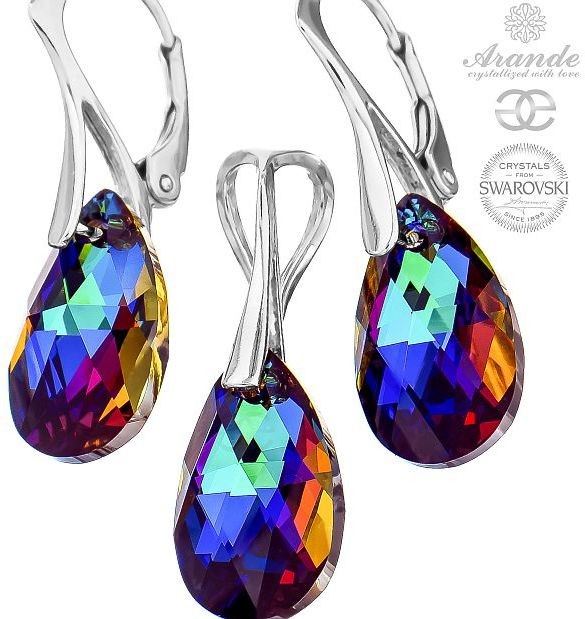 Arande SWAROVSKI SPECIAL komplet MERIDIAN BLUE srebro 700667