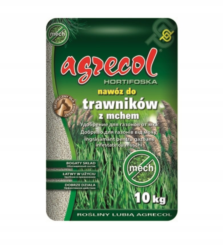 Agrecol Hortifoska nawóz do trawników z mchem 10kg