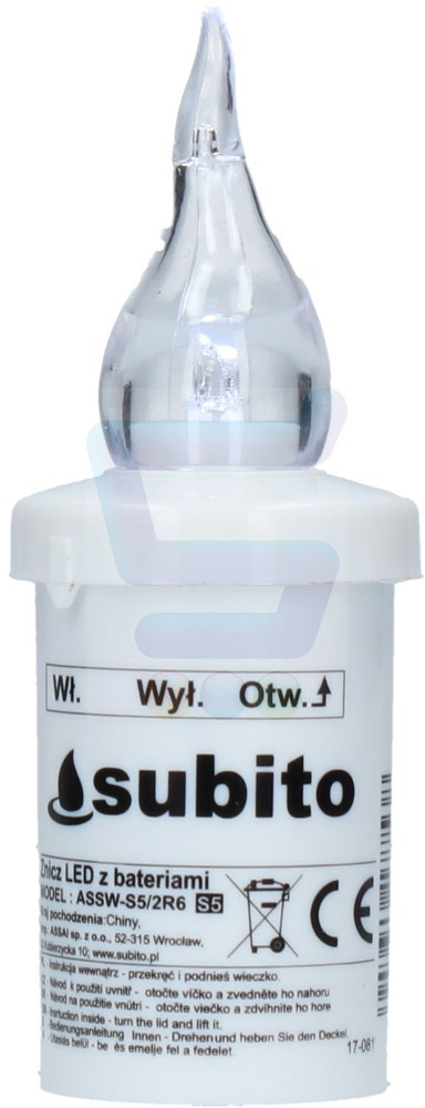 Subito Znicz LED z bateriami ASSW-S/2R6 S5 Biały 1 szt.