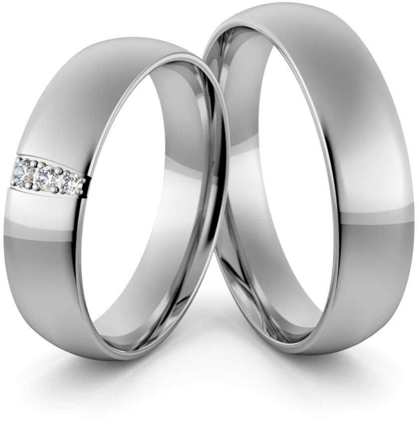 Eminence Obrączki ślubne palladowe 5 mm z brylantami - Pd-117 Pd-117