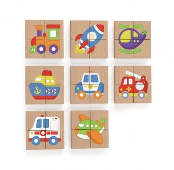 VIGA Toys Układanka drewniana puzzle magnetyczne pojazdy Toys 50723
