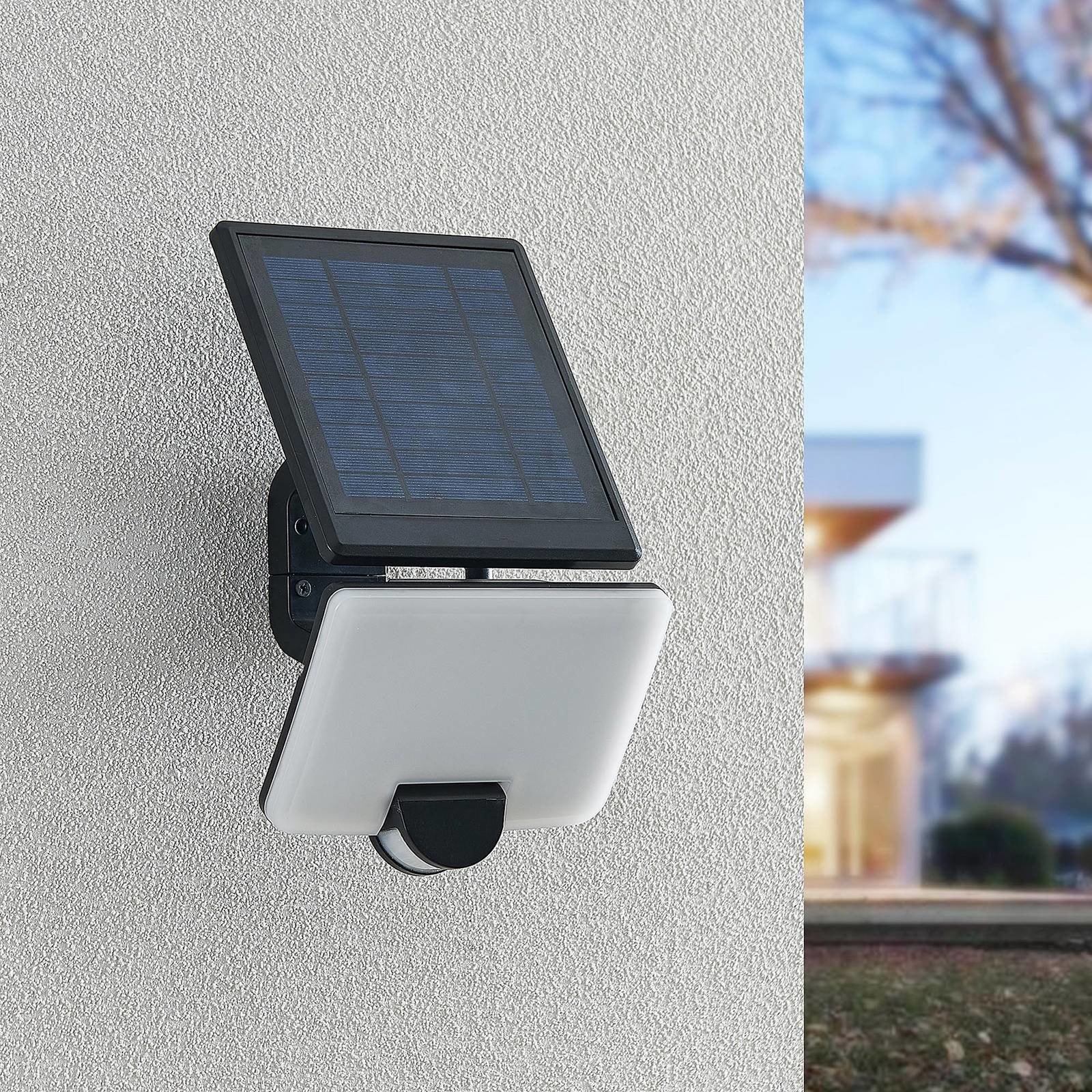 PRIOS Prios Yahir solarny spot ścienny czujnik czarny