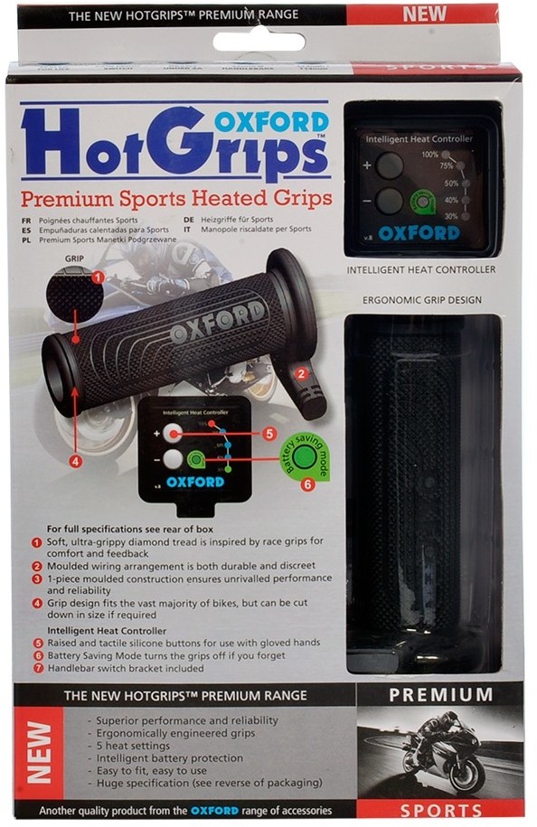 OXFORD HOTGRIPS PREMIUM SPORTS Manetki podgrzewane z trybem oszczędzania akumulatora OF692