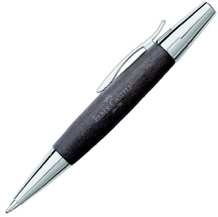 Faber Castell 148382  obrotowy talerz ball point Pen E-Motion, grafitu: B, wraz z opakowaniem na prezent, drewno brzozowe czarne F148383