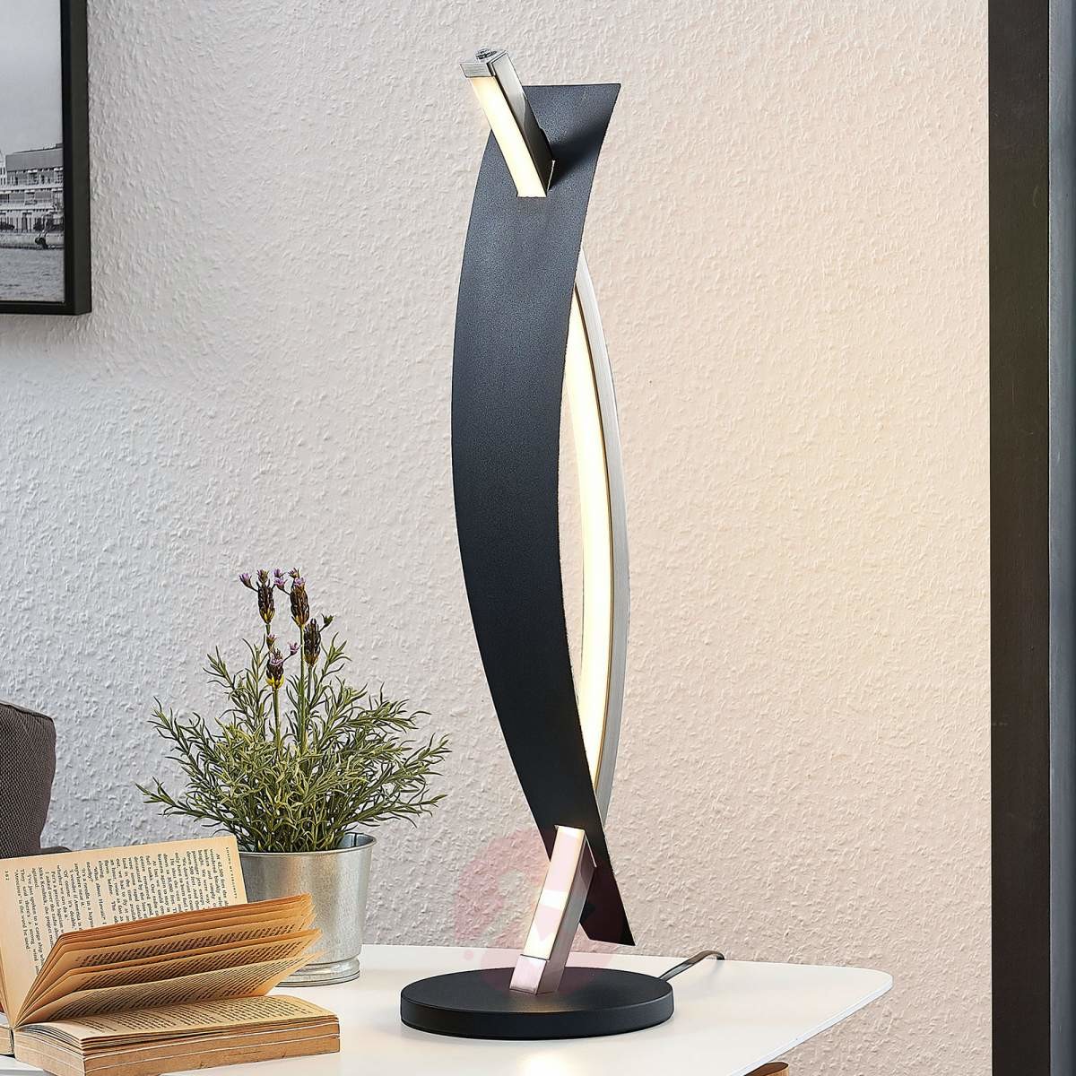 Lampenwelt COM Lampa stołowa LED Marija rustykalna, rdzawa