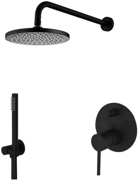 Paffoni Light zestaw natryskowy podtynkowy deszczownica 225 czarny mat LIG015ZSC2A.NO