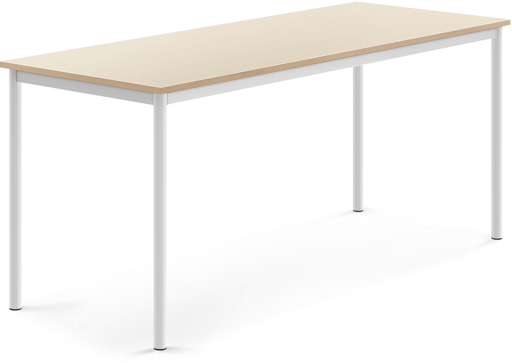 AJ Produkty Biurko SONITUS, 1800x700x760 mm, brzoza laminat, biały