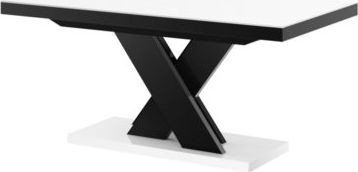 Hubertus Stół XENON LUX 160256 x89 biały połysk/czarny połysk rozkładany HS-XENON-LUX-WB