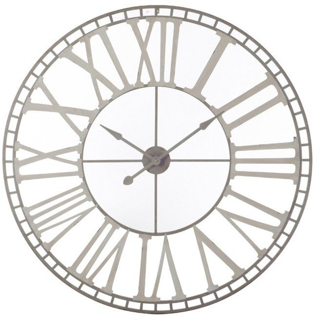 Zegar metalowy, szary, 77 cm