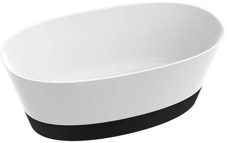 Marmorin Duo II Wanna wolnostojąca 150x80 cm biały połysk/czarna PW536061500