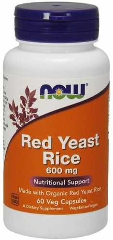 Now Foods Czerwone drożdże ryżu Red Yeast Rice 600mg 60 kapsułek