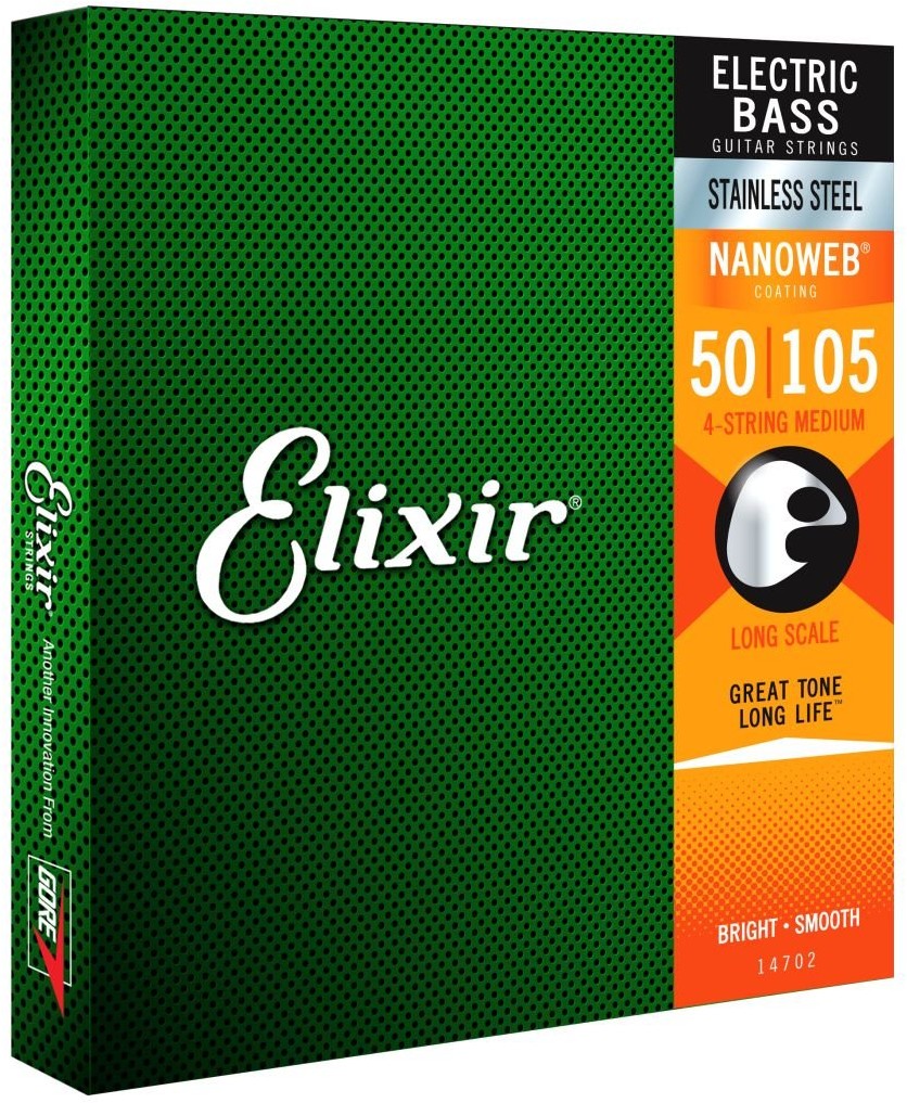 Elixir Nanoweb 14702 50-105 - Struny do gitary basowej