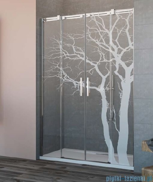 Radaway Grawer na szkle dla kabin wzór 05 tree
