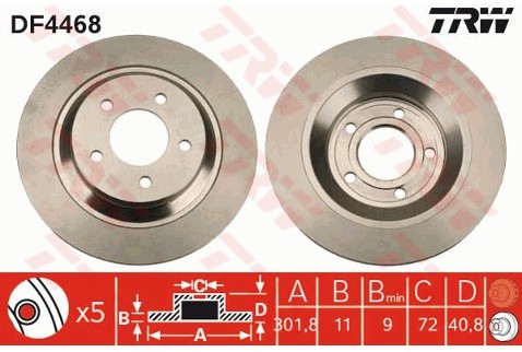 TRW Tarcza hamulcowa DF4468