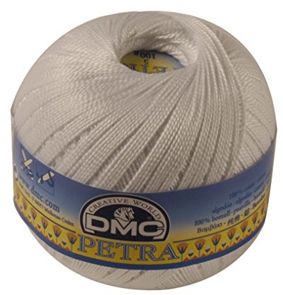 DMC Petra przędzy, 100% bawełna, kolor biały, rozmiar 8 993A/8-B5200
