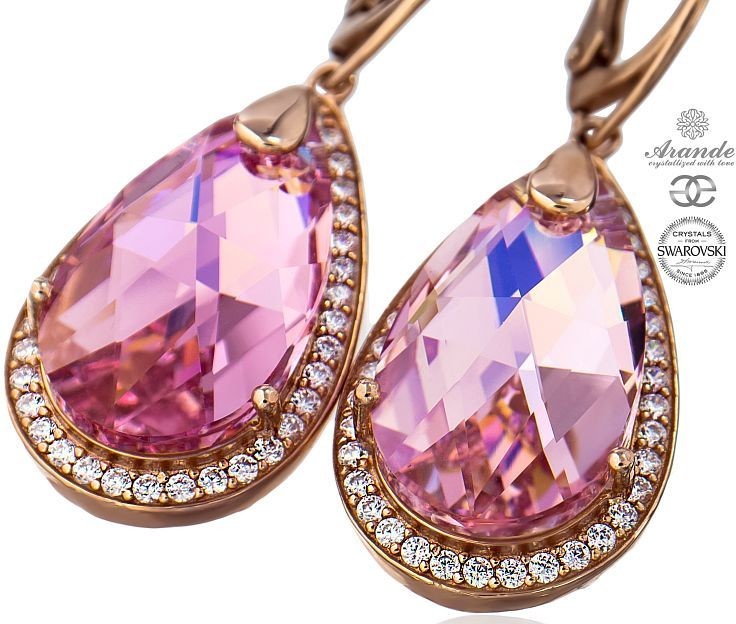 Swarovski SPECIAL kolczyki ENCANTE ROSE GOLD RÓŻÓWE ZŁOTO SREBRO