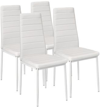 TecTake 4 krzesła do jadalni biały 401845