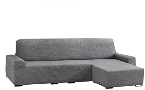 Eysa Aquiles elastyczna sofa narzuta Chaise Longue krótkie ramię prawe, widok z przodu, kolor 06, bawełna poliestrowa, szara, 43 x 37 x 14 cm FC037086D